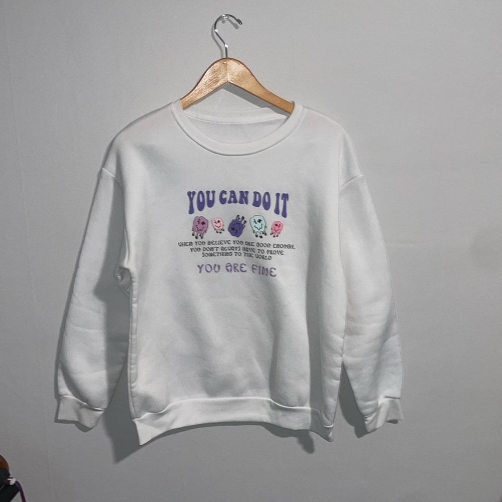 Crewneck sweatshirt, with positive quote